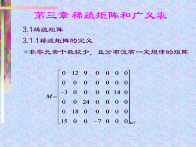 第三章 稀疏矩阵和广义表 矩阵世界的高效压缩密码